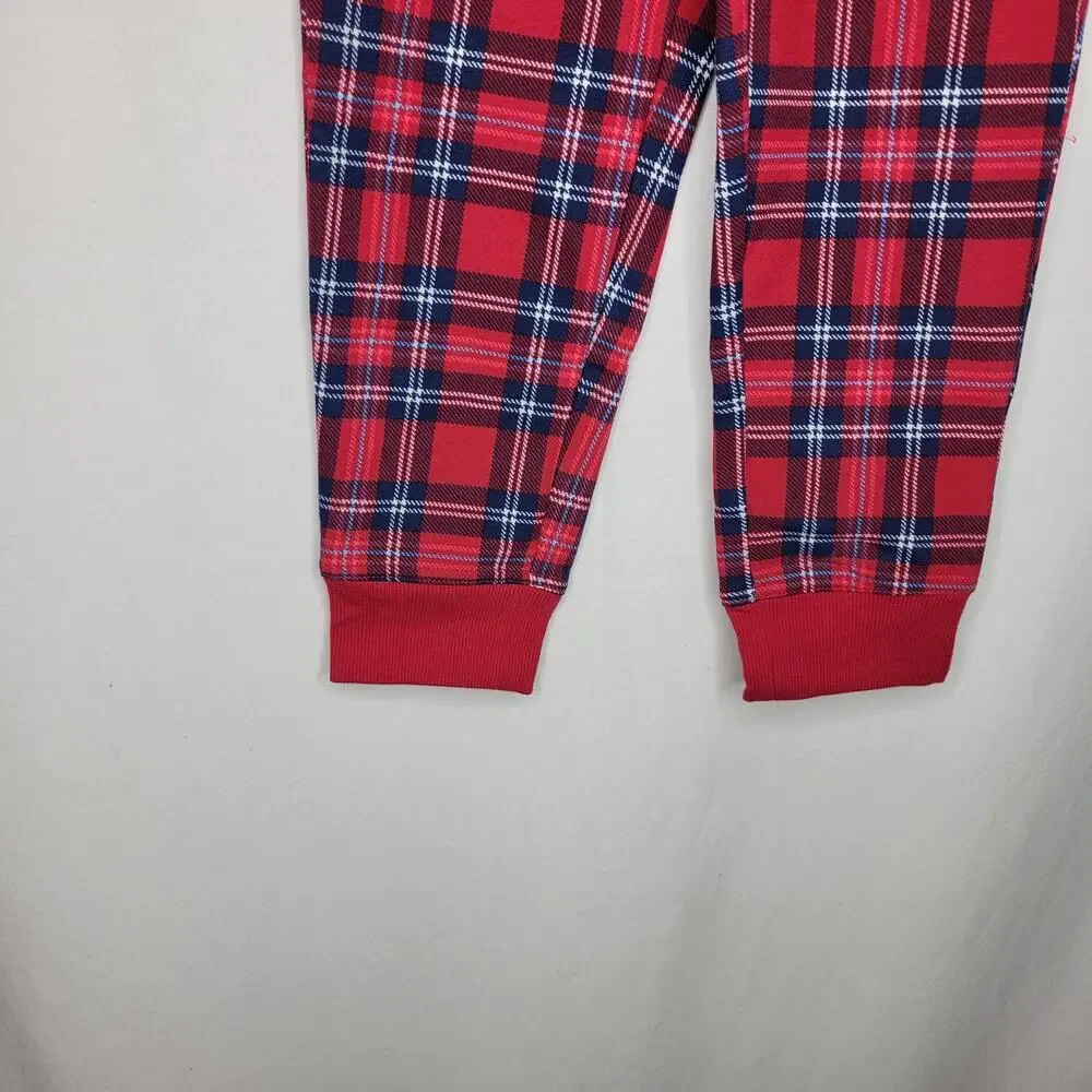 Charter Club Kids Jogger Pants Cardinal Holiday Plaid NWT Boy Girl Size 4-5